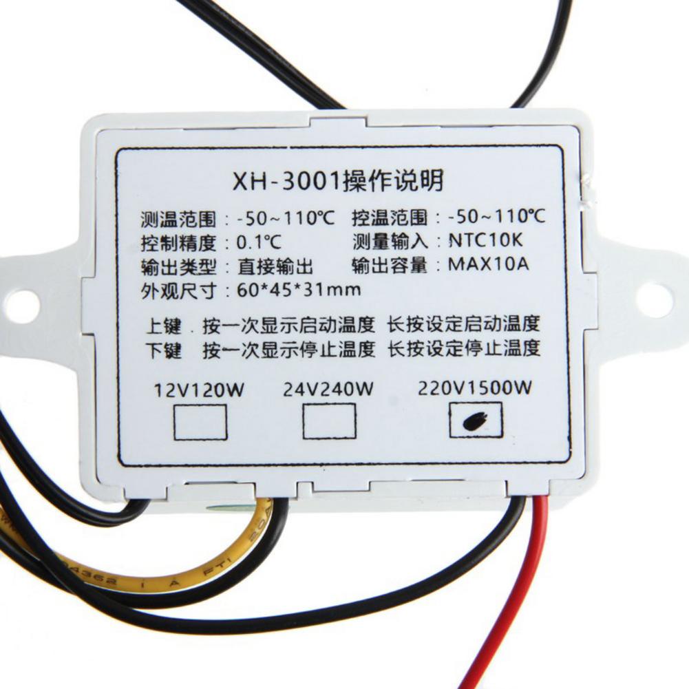 12v 24v 220v w3001 digitale led temperatuurregelaar 10a thermostaatregelaar xh -3001