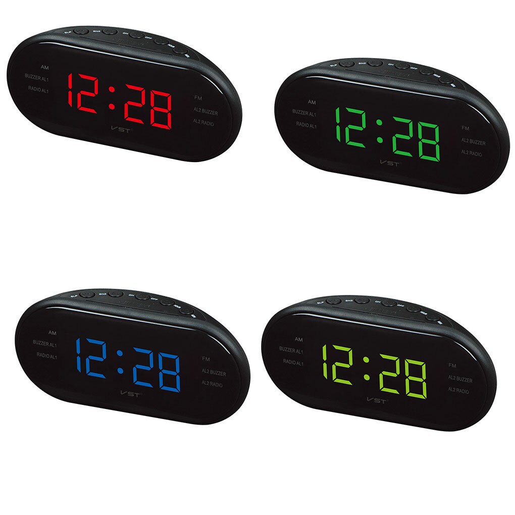 AM/FM LED Clock Electronic Desktop Alarm Clock Digital Table Radio Home Office Supplies Snooze Function Alarm Clock