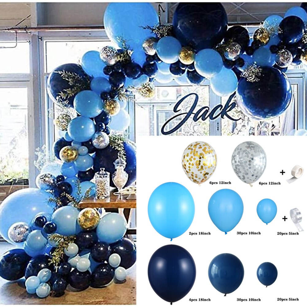 Royal Blue Garland Arch Balloon Kit Confetti Latex Balloons Baby Shower Wedding Birthday Party Anniversary Party Decor Globos: Set 1