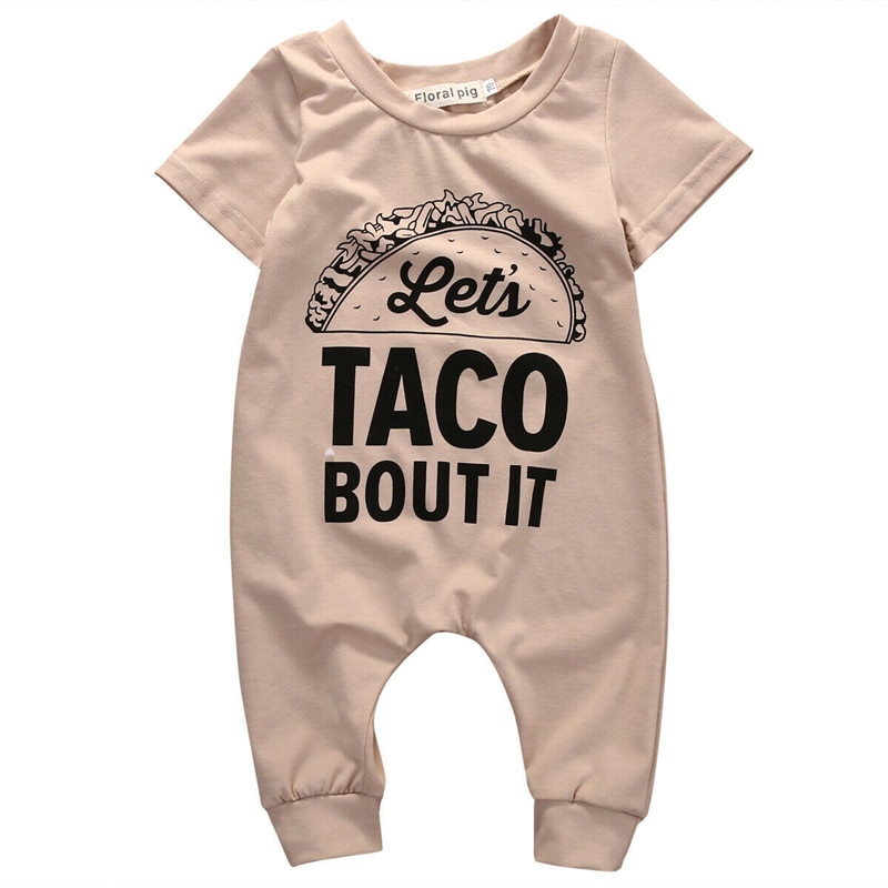 Nette TACO KAMPF ES Brief Strampler Sommer Neugeborenen Kinder Baby Mädchen Boy Kurzarm Romper Baumwolle Overall Kleidung Outfits neue