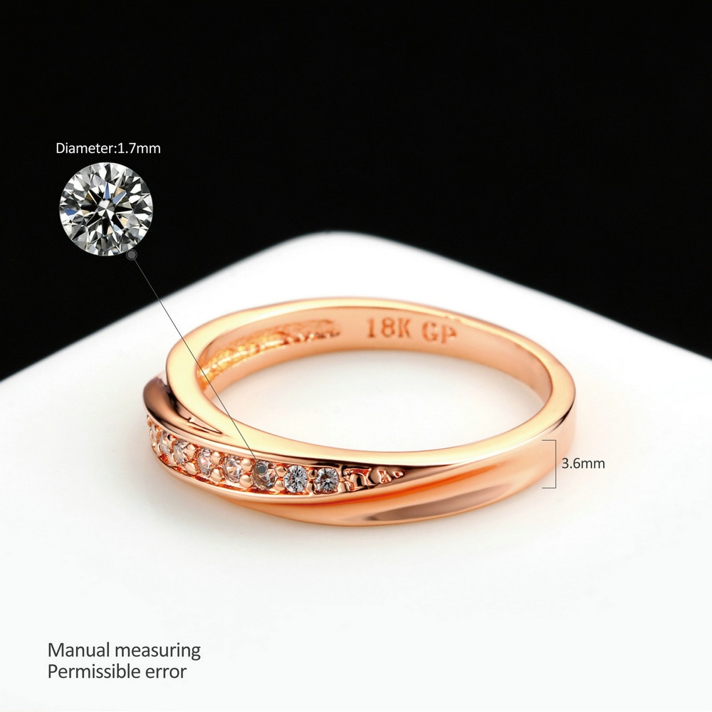 Dubbele Fair Unieke Zirconia Bruiloft/Engagement Ringen Voor Vrouwen Wit/Rose Goud Kleur Vrouwen Ring Klassieke sieraden DFR314