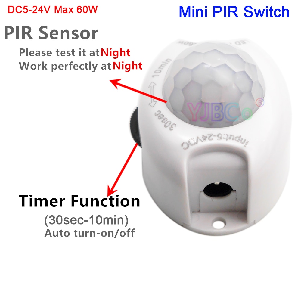 Body Infrarood Pir Switch Motion Sensor Dc 5V 12V 24V Human Motion Sensor Detector Led Strip Licht lamp Schakelaar Automatische