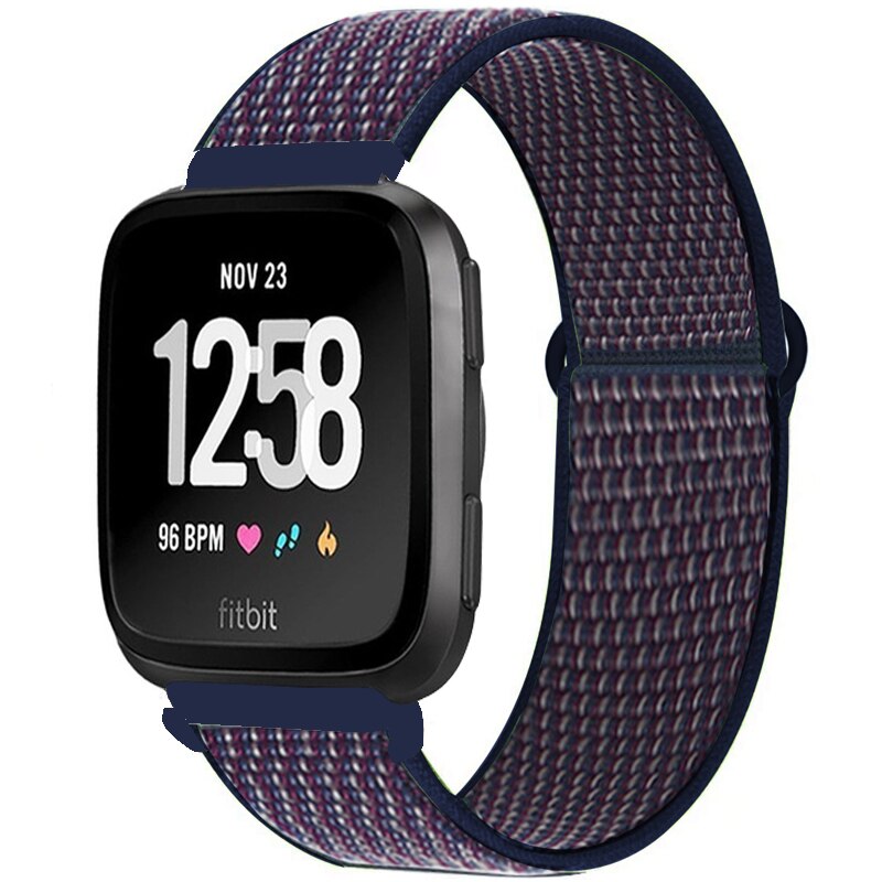 Strap for Fitbit Versa 2 band correa Smart watch replacment Watchband Nylon Sport Loop Bracelet correa Fitbit Versa 2 band: Indigo