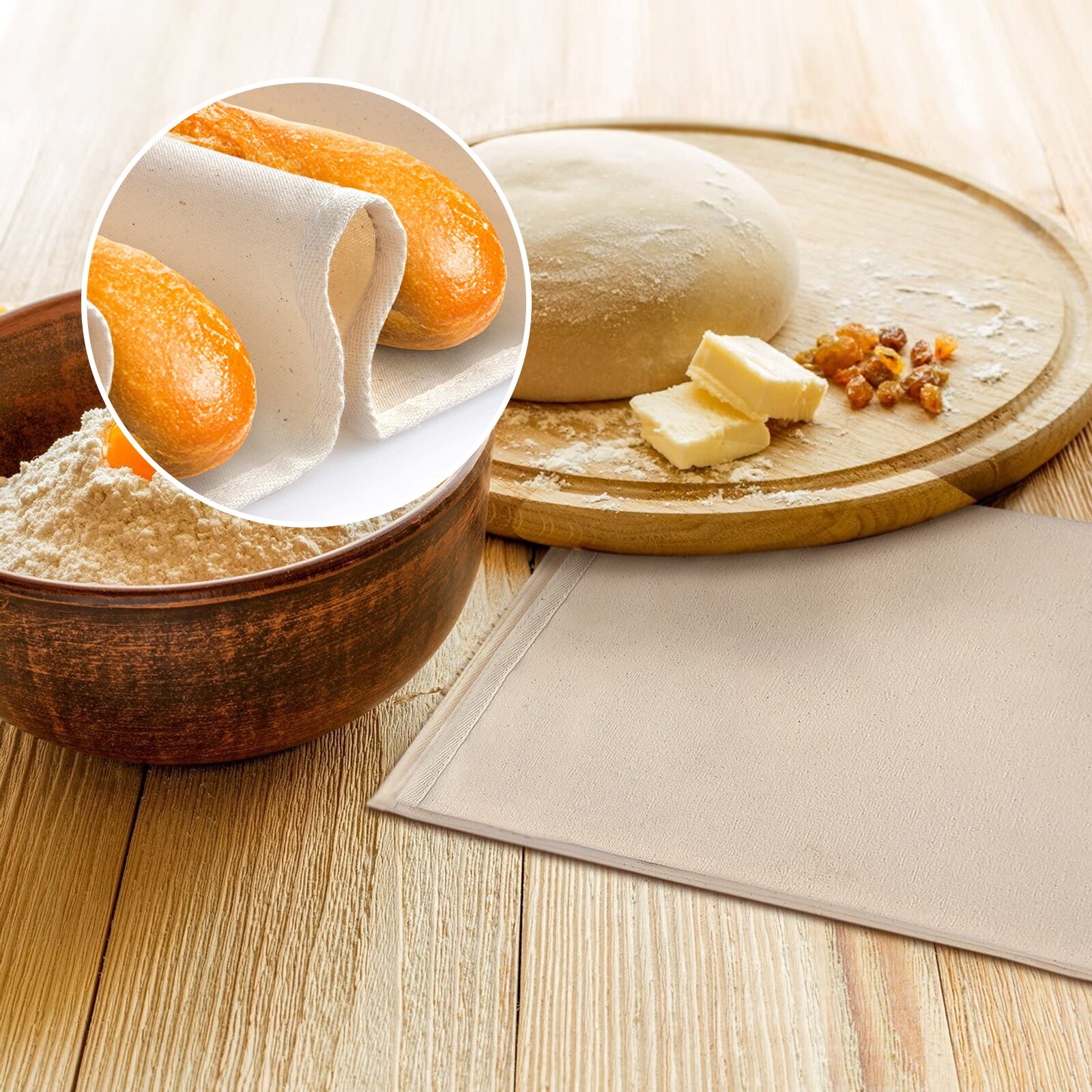 Proofing Linen Cloth Fermented Couche Dough Baker's Couche With Bread Lame Baking