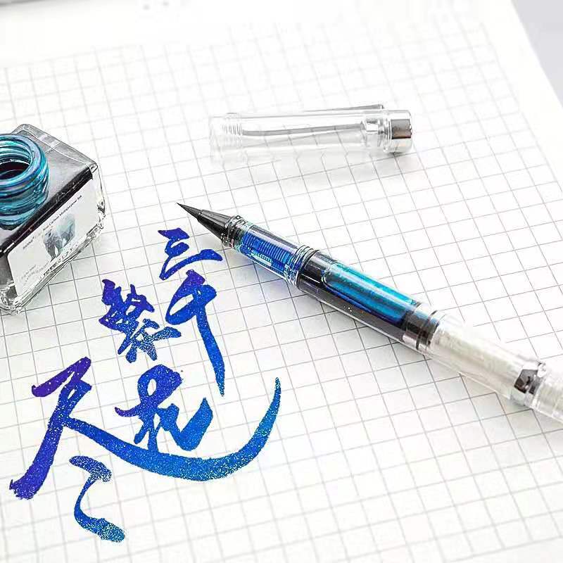 Pluma con pincel de pistón, pluma estilográfica, marcador para caligrafía de tinta rellenable, plumas estilográficas para escribir, suministros para escuela, arte de papelería