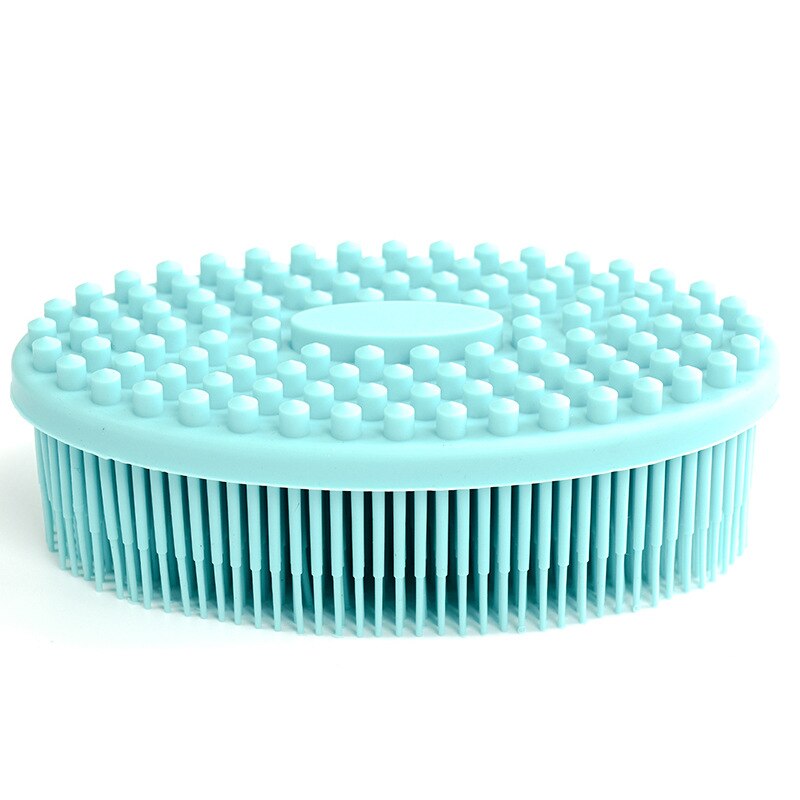 Zachte Siliconen Borstel Wassen Bad Douche Exfoliating Skin Fit Voor Baby Volwassen Bad Shampoo Hoofdmassage Borstel Levert Siliconebrush: Green