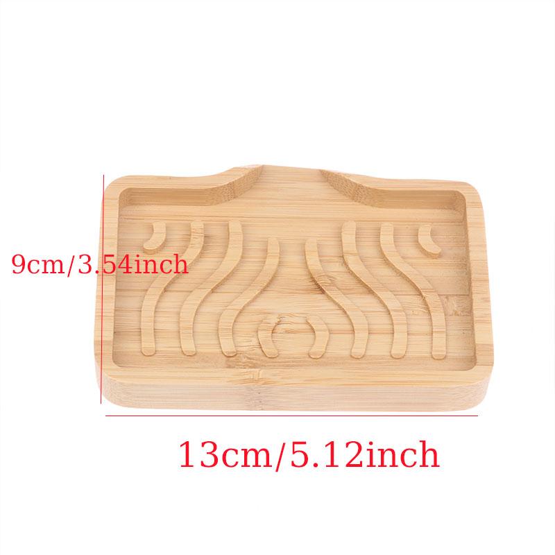 (YOUU06)Bamboo Soap Dish Holder Tray Wood Bar Soap Saver Self Draining Case for Bathtub Hotel Home Countertop Drying Sink: Default Title