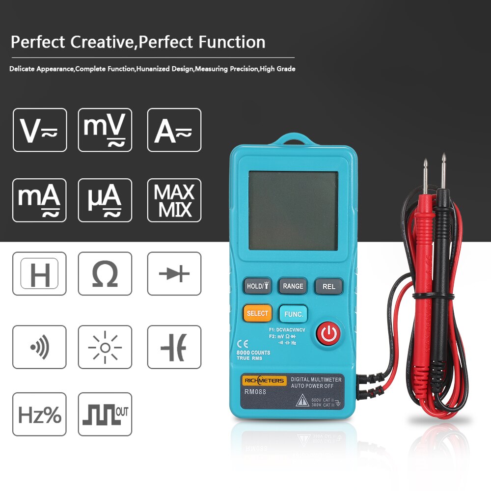 True Rms Pocket Multimeter Pocket Digitale Multimeter 8000 Telt Lijn Frequent... – Vicedeal