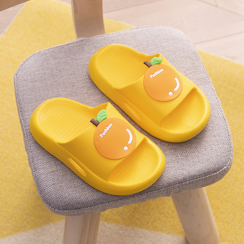 Sandalias deslizantes ligeras para niños y niñas, zapatillas antideslizantes de verano para playa, piscina, baño y ducha: YELLOW / 24-25Foot Length14cm