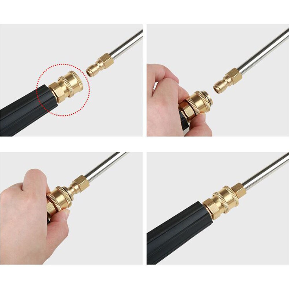 High Pressure Washer Gutter Cleaner Attachment For Lance/Wand 1/4" Quick Connect Brass Stainless Steel