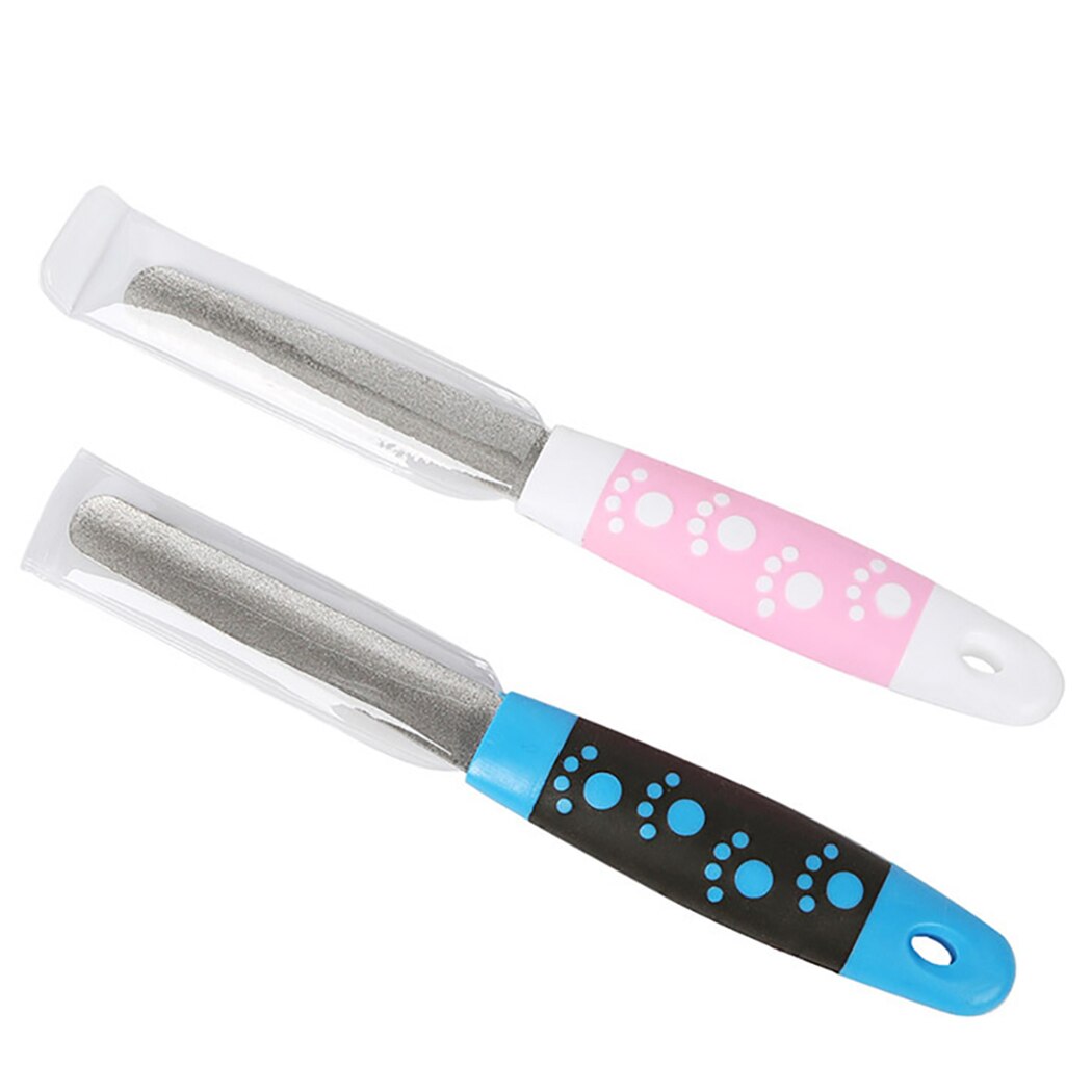 1PCS Pet Nail File Silicone Handle Stainless Steel Fingernail File Cat File for Dogs Cat Nail File Claw Cutters Cut The Nails