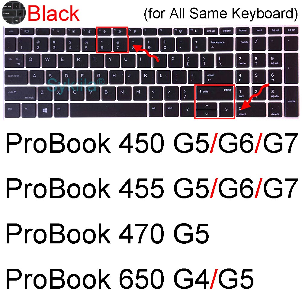Tastatur Abdeckung für HP ProBook 470 G5 470 G4 470 G3 470 G2 470 G1 G8 G7 G6 15 15,6 Laptop Zubehör Schutz Haut fallen Silizium: Schwarz 2017-2020