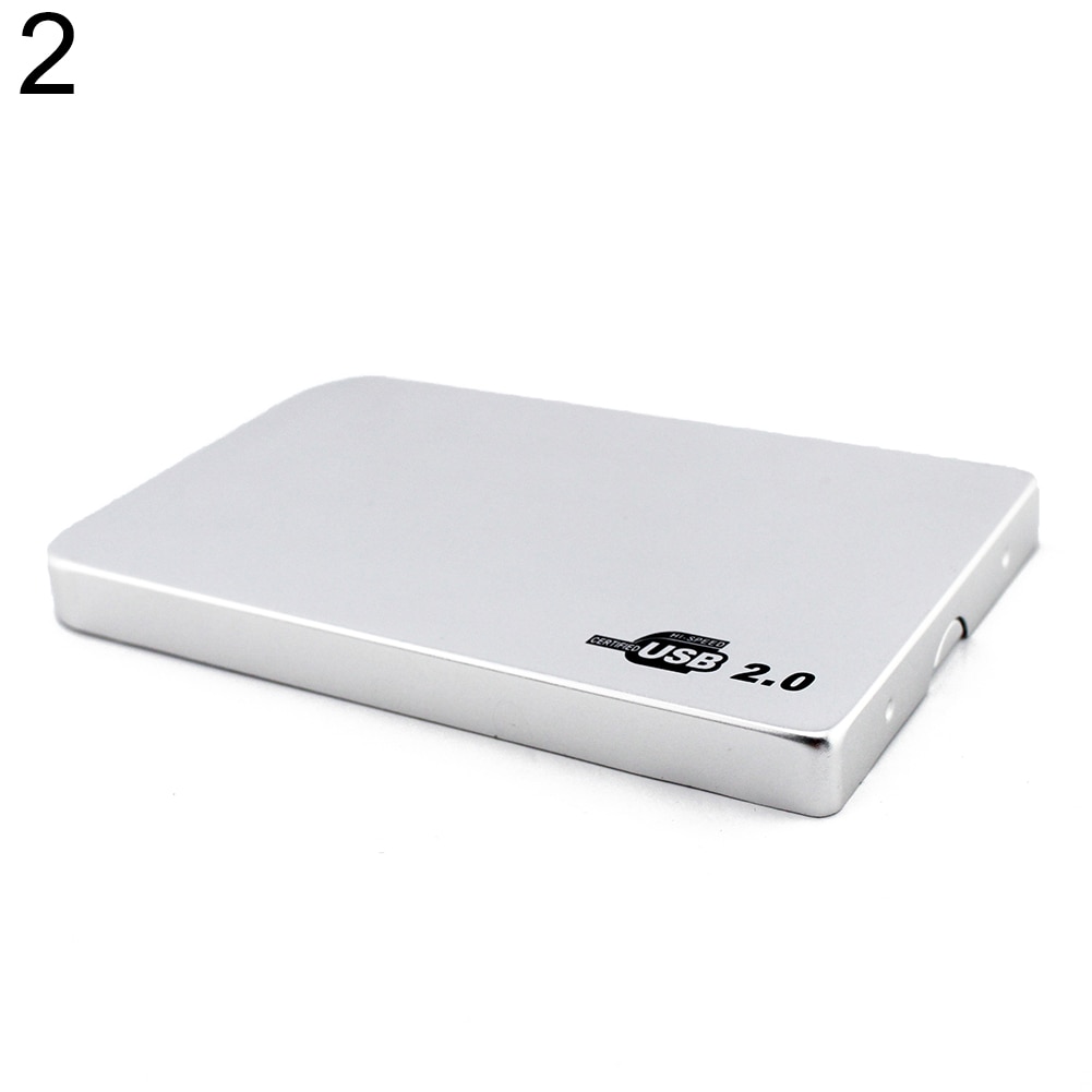 Ultra-Slim USB 2.0 Hard Drive External Enclosure Case for 2.5 Inch SATA HDD SSD: Silver