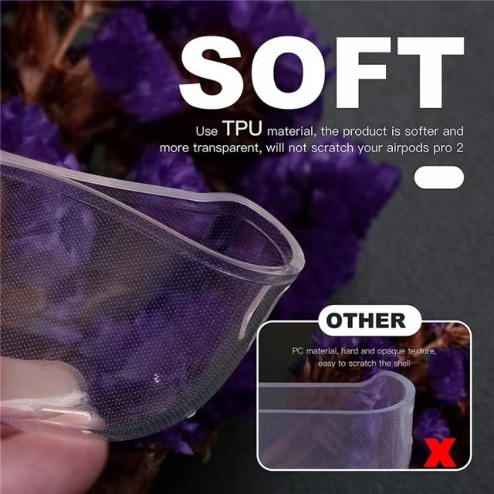 Genomskinligt mjukt tpu-hörlursfodral med rem för airpods pro 2, 2nd :a generationen, airpods 3, 2, 1, 3rd :a generationens fodral, tillbehör