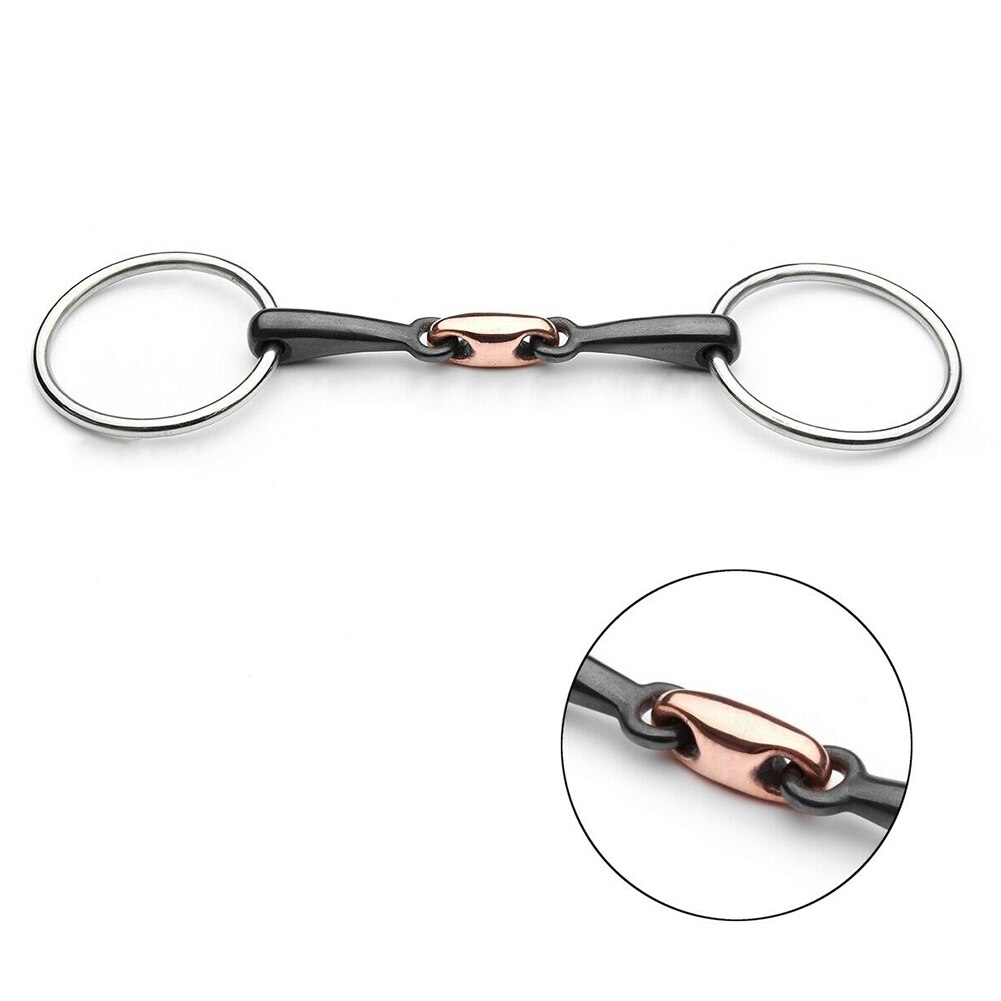 Professionelle Edelstahl Roller Gebogene Pferd Poliert Zubehör Mund Lose Ring Ausrüstung Mini Trense Bit Ausbildung
