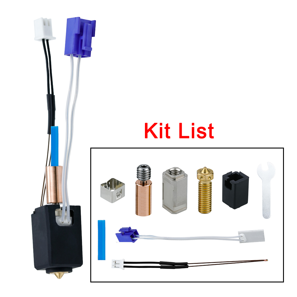 Kit Hotend amélioré pour Artillery Sidewinder X1 X2, pièces d'imprimante 3D, buse entièrement métallique, bloc chauffant, Kits de thermistance: Rouge