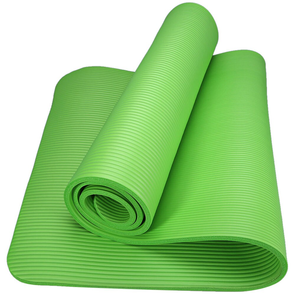 TPE Yoga Mat - 183x61x10mm - Position Line - Non-Slip - Beginner Friendly - Fitness Gym: Light Green