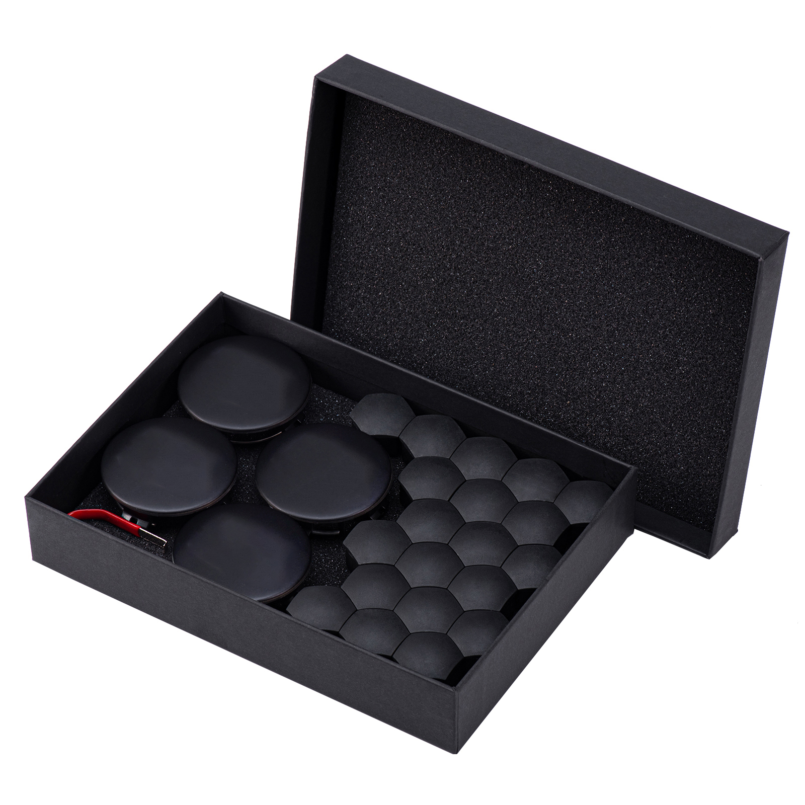 Aerodynamic Wheel Caps Kit Replacement for Tesla 3, S, X-4 Center Caps Set &amp; 20 Wheel Lug Nut Cover