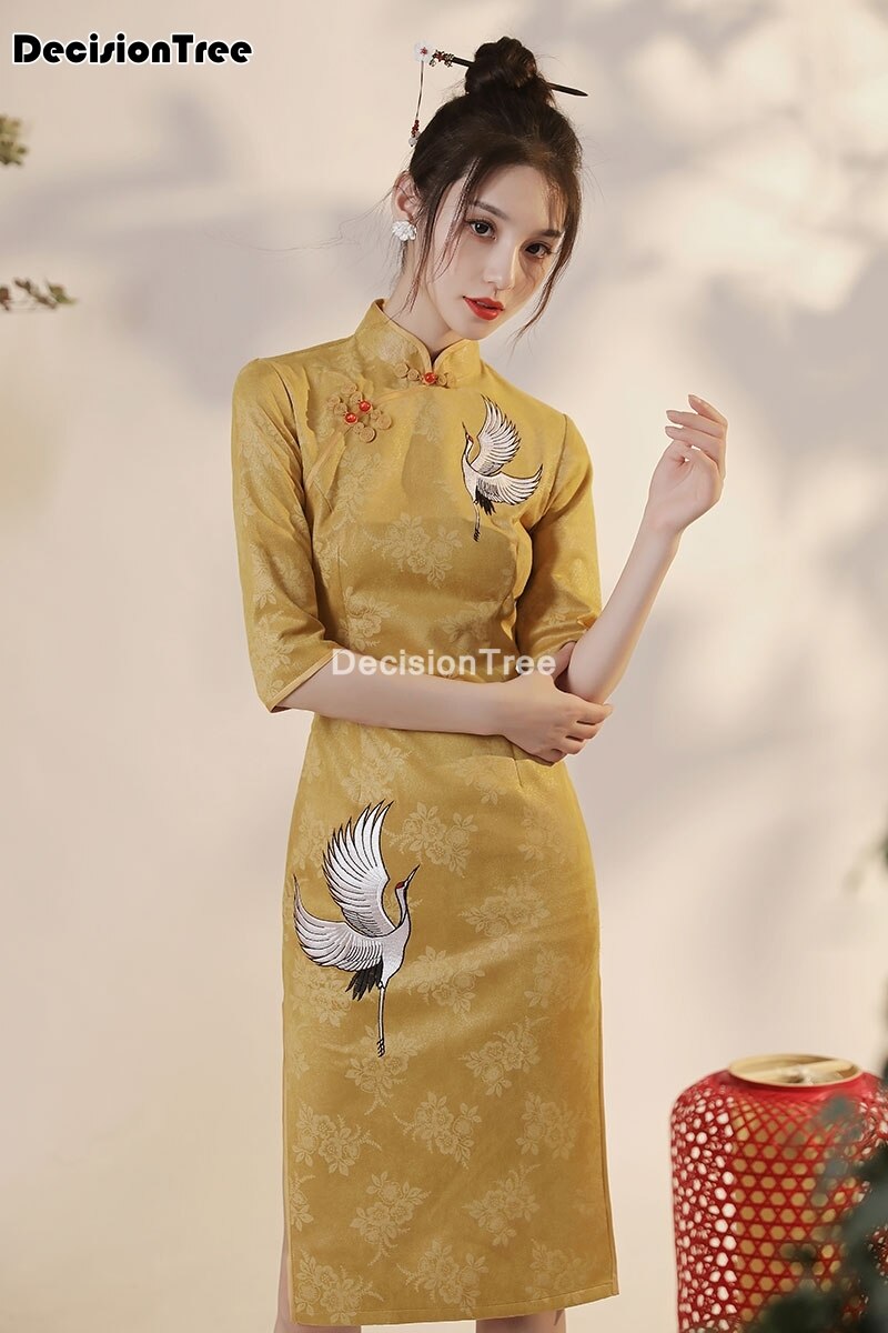 Chinese Trouwjurk Vrouwelijke Cheongsam Chinese Traditionele Kleding Vrouwen Qipao Voor Wedding Party Cheongsam Jurk