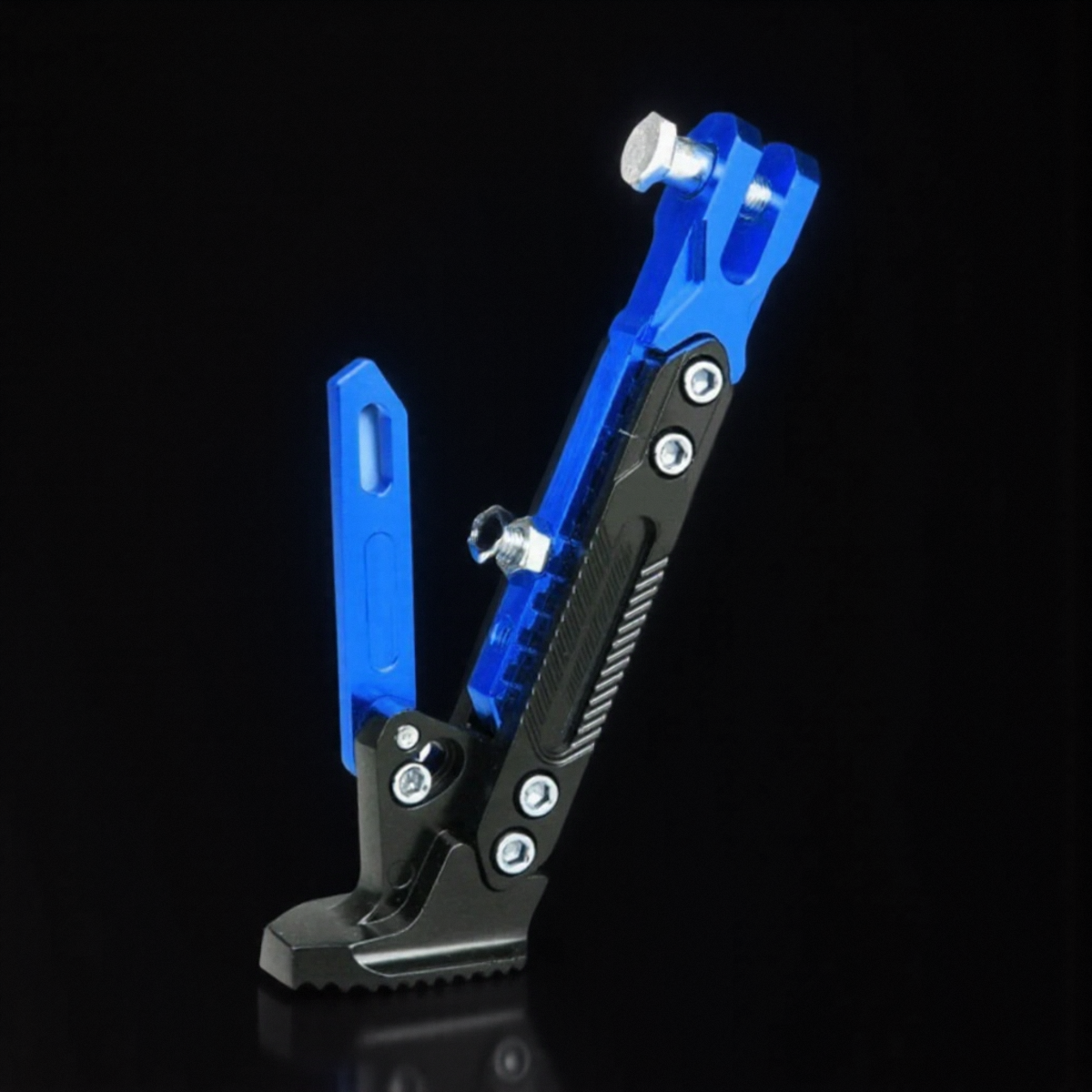 Suporte lateral ajustável para motocicleta elétrica, suporte para pés para estabilizador de estacionamento seguro, acessórios: Azul