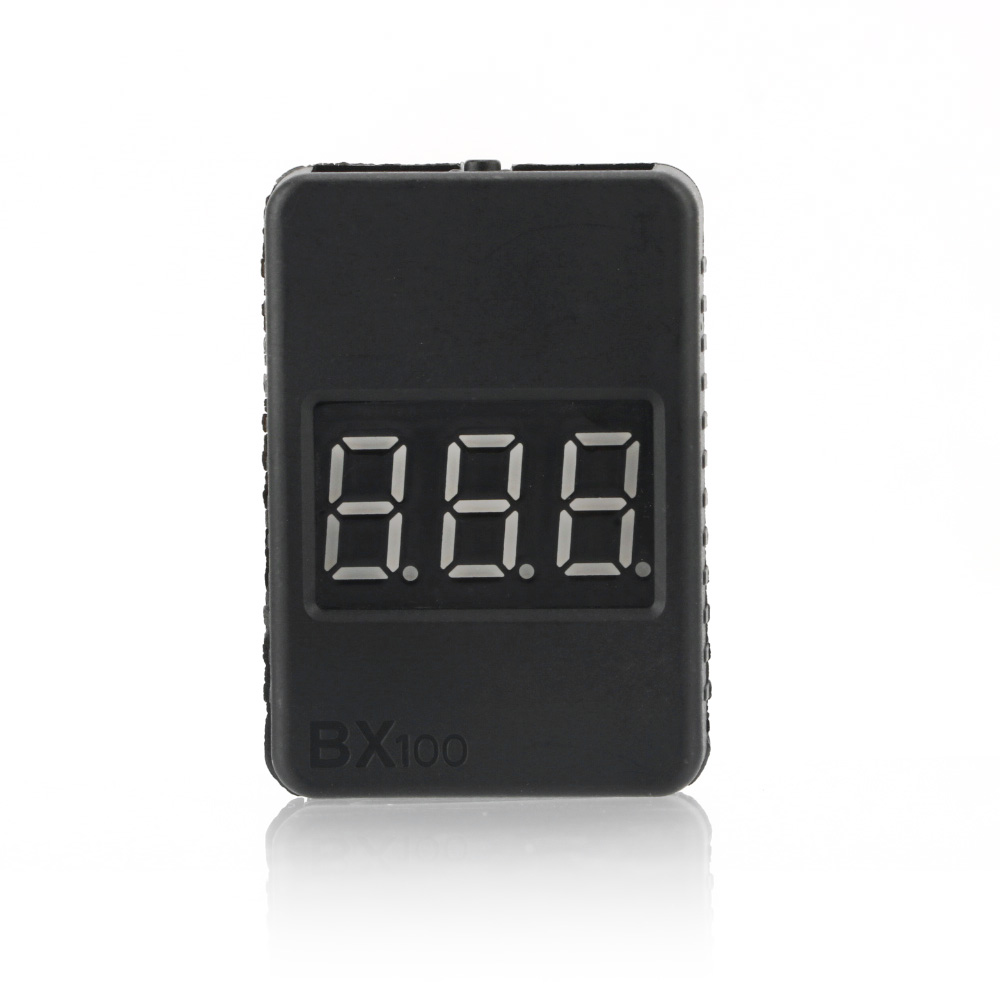 1 /2 pcs BX100 1-8S Lipo Battery Voltage Tester/ Low Voltage Buzzer Alarm/ Battery Voltage Checker with Dual Speakers: black