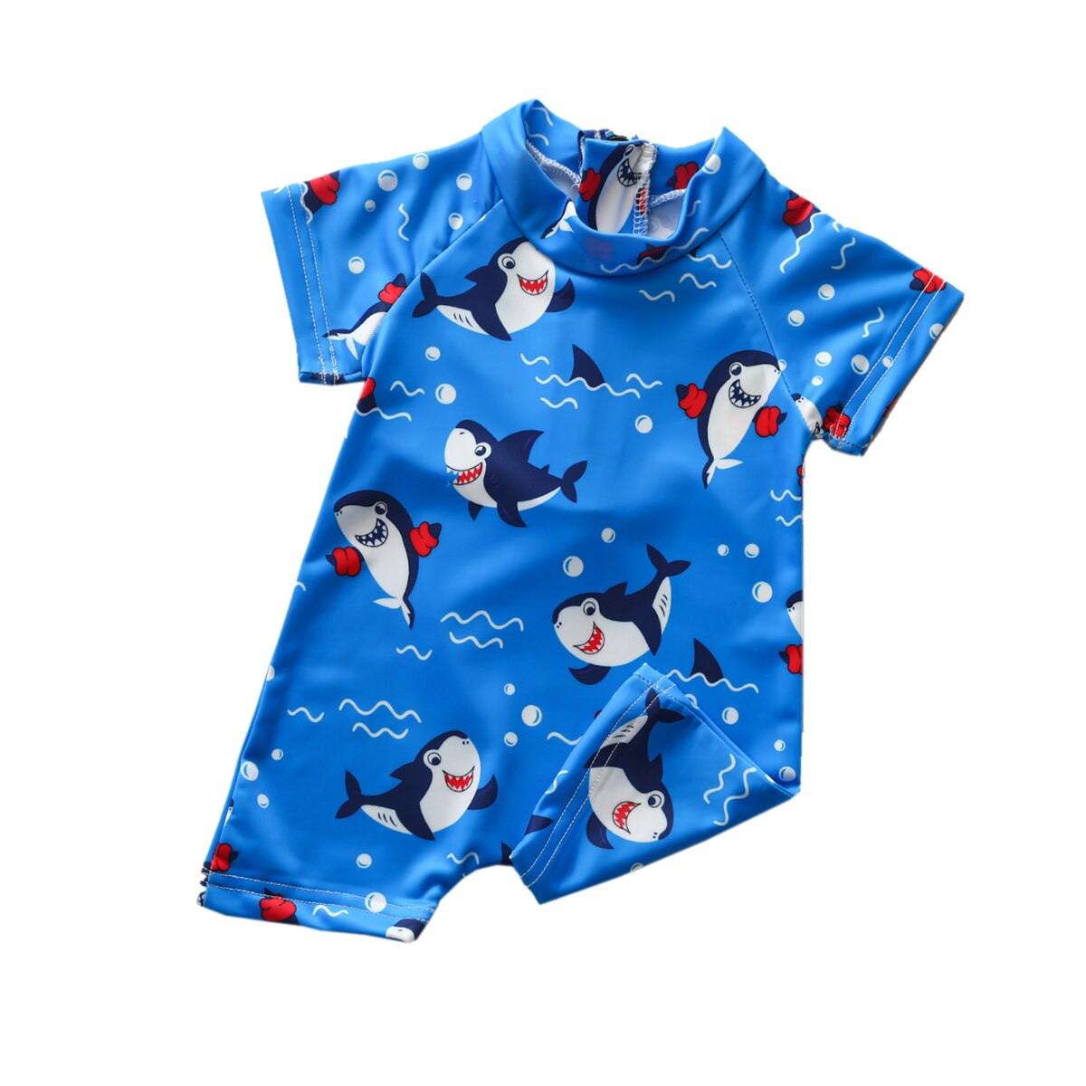 Baby Boys One-Piece Swimsuit polyester casual 3D Shark Sun Protection Bathing Suit for Summer