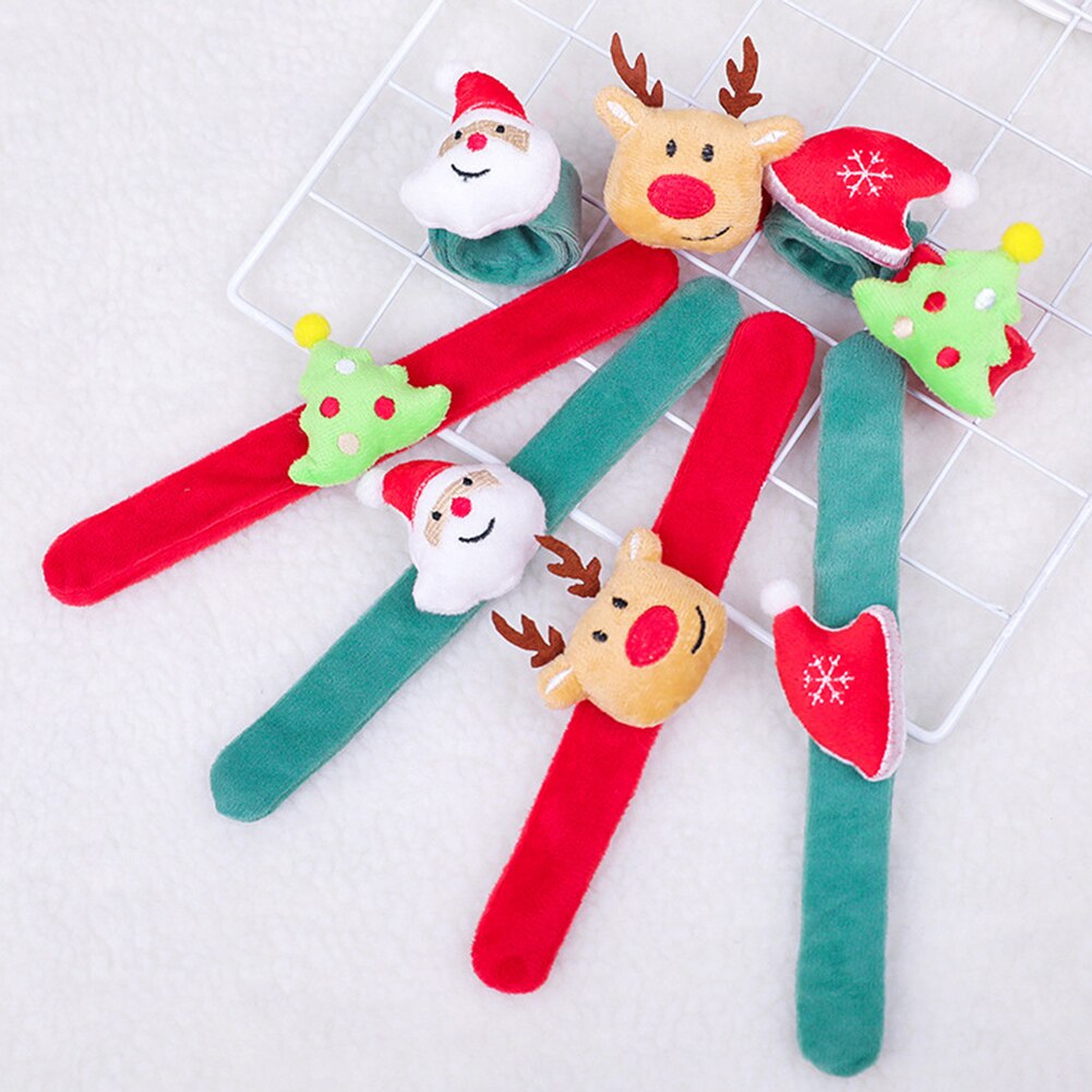 1 pièces enfants noël Santa cerf chapeau arbre gifle Bracelets envelopper bracelet anneau bande fête jouets anniversaire fête