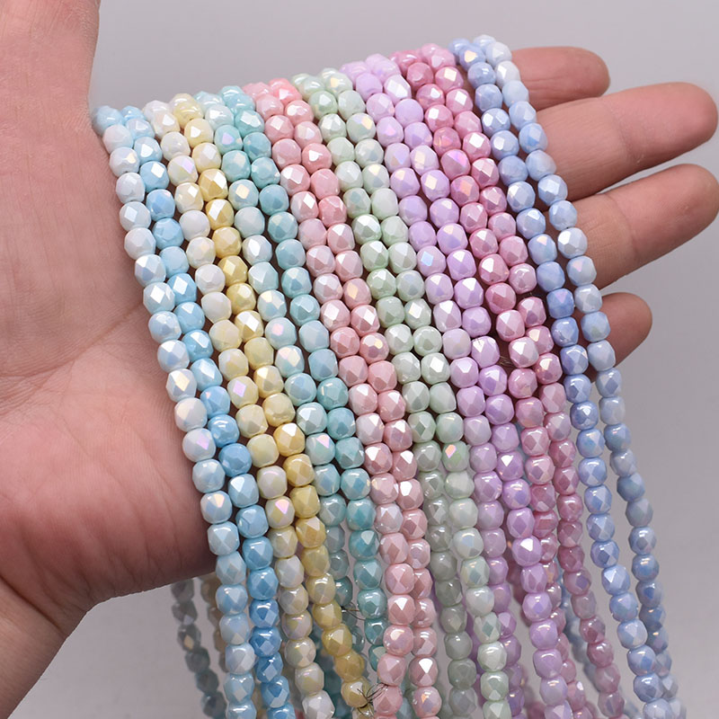 6mm 30 sztuk fasetowane koraliki ze szkła kryształowego 18 fasetowane koraliki w kształcie beczki szklane luźne koraliki dystansowe do tworzenia biżuterii DIY bransoletka