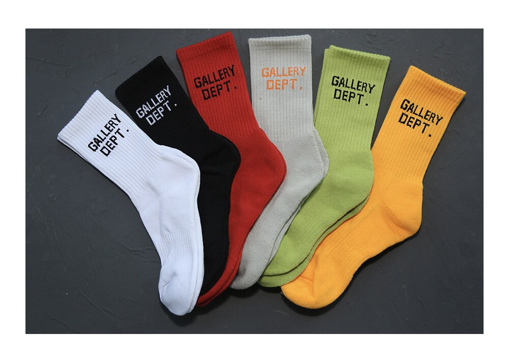 2022 Gallery Dept21 Herfst Winter Graffiti Mannen Vrouwen Brief Sokken Street Art Effen Kleur Katoenen Handdoek Bodem sport Sok