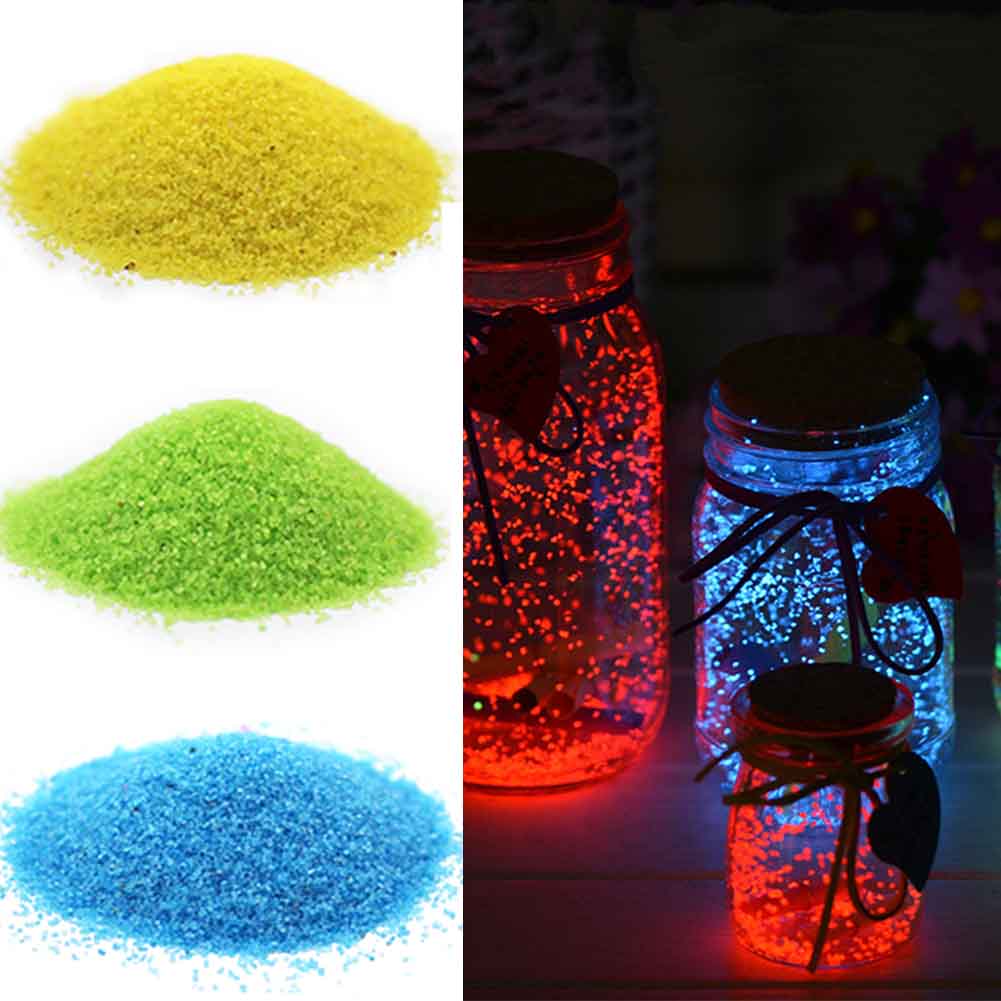 Für Garten Fluoreszierend Leuchtenden Sand Ungiftig Aquarium Dekor Heimat DIY sternenklar Kind glühen in dunkel Aquarien wünschen flasche
