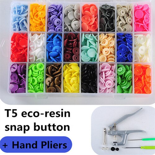 Pinces à pression pour T3 T5 T8 Kam | Pinces à boutons attaches à pression 24 boîtes 360 ensembles T5 résine plastique: button and tool