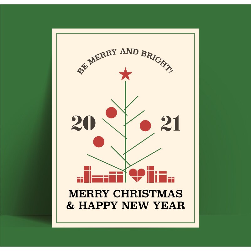 Minimalistisk glædelig jul dekoration plakater udskriver koncept illustration væg kunst billeder til stueindretning: 50*70cm