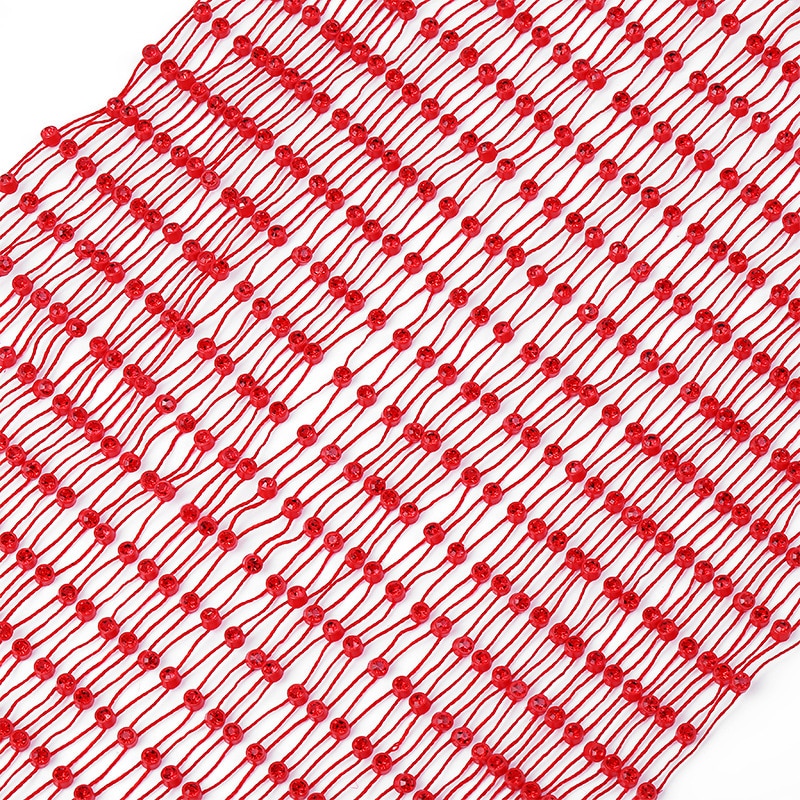 10 Yds Fischernetz Garn Stoff Elastische Dehnbar Strass Harz Dekoration DIY Handgemachte Schuhe Taschen Bekleidungs Zubehör: rot