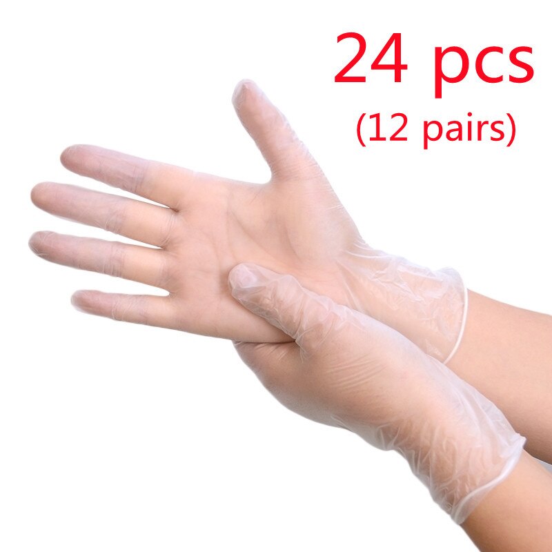 Food grade disposable nitrile gloves pvc latex rubber synthetic disposable CPE food inspection gloves: pvc glove24pcs / L
