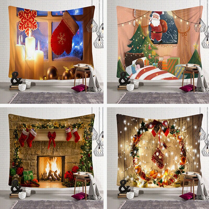Arte de Navidad hogar tapiz colgante de pared Hippie colcha adorno de pared decoración de Navidad para la pared telón de fondo manta Manta
