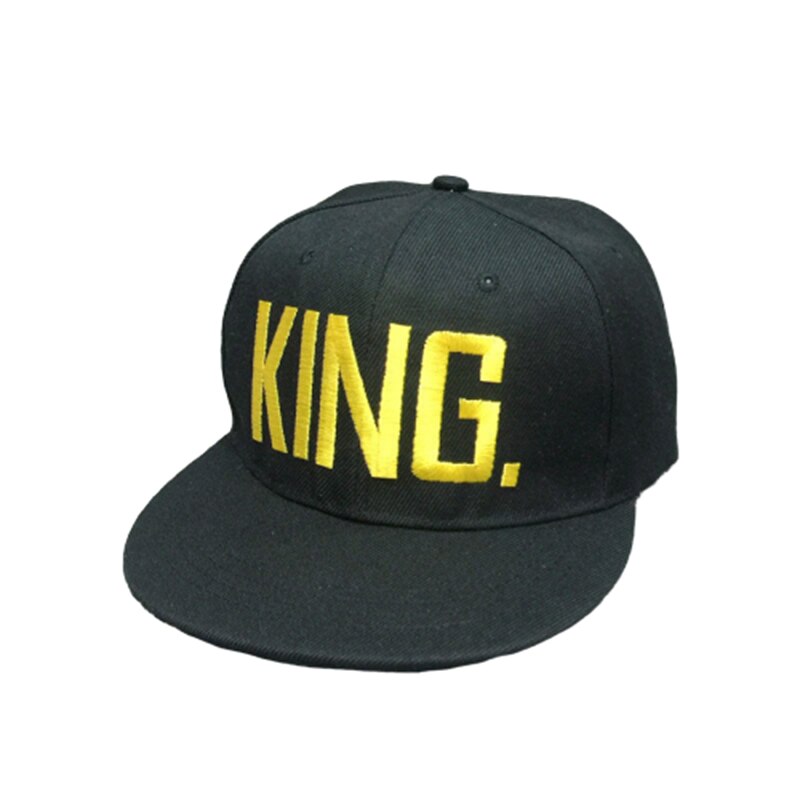 Gorra de béisbol para hombre y mujer, gorro de béisbol con estampado de King Queen y Bordado de letras, estilo hip hop, para deportes al aire libre, unisex: gold KING