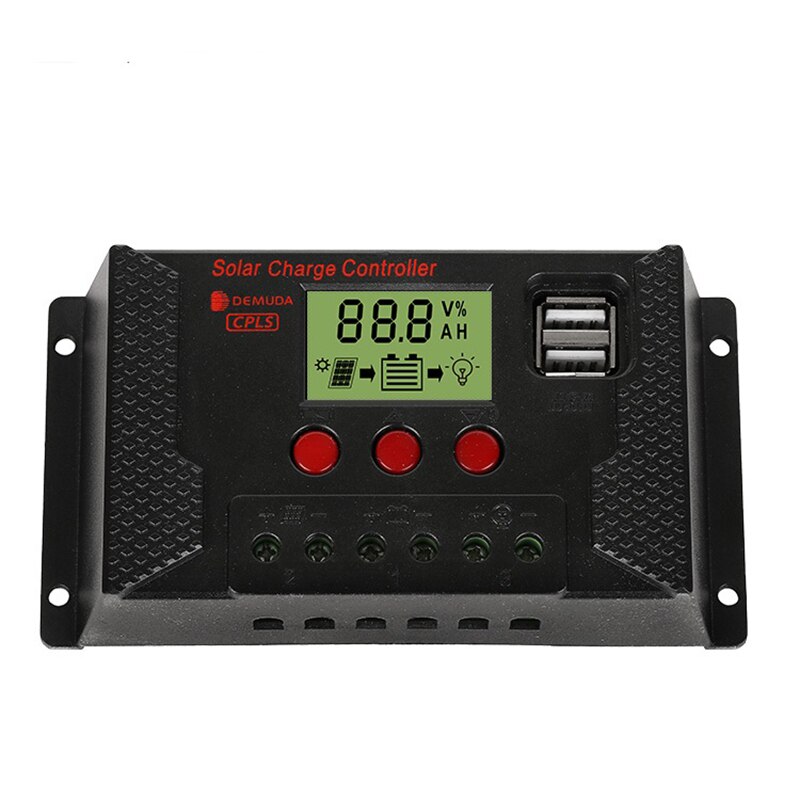 20A/10A 12V 24V Auto Solar Charge Controller PWM Controllers LCD Dual USB 5V Output Solar Panel PV Regulator