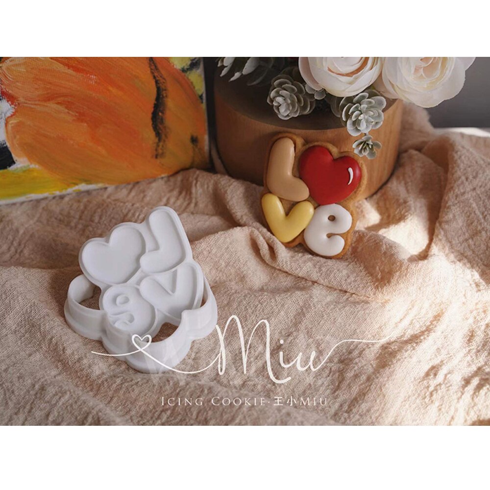 san valentino stampo per biscotti panda orso cupido angelo glassa taglierina per biscotti cartone animato 3D casa fai da te accessori per pasticceria e panetteria: H