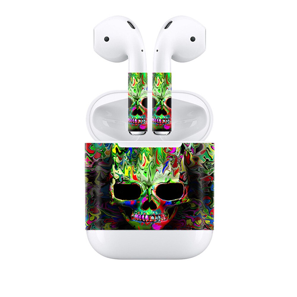 Caso protetor de poeira bonito adesivo interno para airpods 1 2 airpod pele capa protetora adesivos para apple air pods envoltório completo adesivo: TN-AirPods-0996