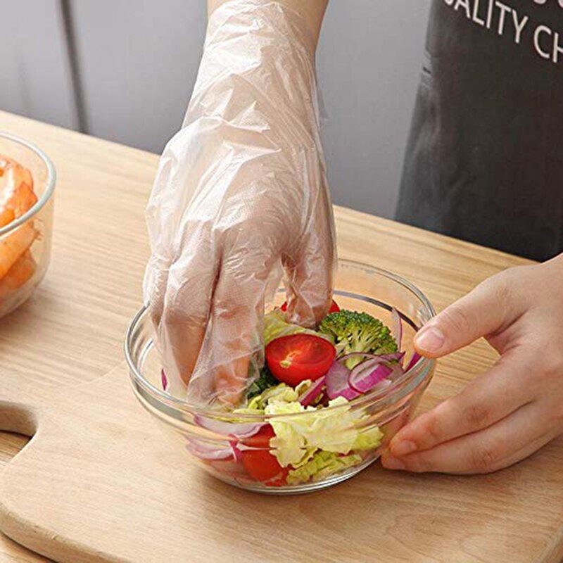 x1000 Guantes desechables de plástico para preparación de alimentos fruta y verdura, para cocina, restaurante.