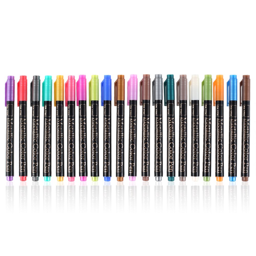 20 Color Permanent Acrylic Paint Pens for DIY Photo Album Art Rock Painting Card Making Metal Ceramics Glass Art Supplies: Default Title
