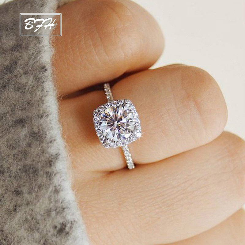 Trendy Crystal Engagement Klauwen Ringen Voor Vrouwen Aaa Wit Zirkoon Kubieke Elegante Ringen Vrouwelijke Bruiloft Jewerly