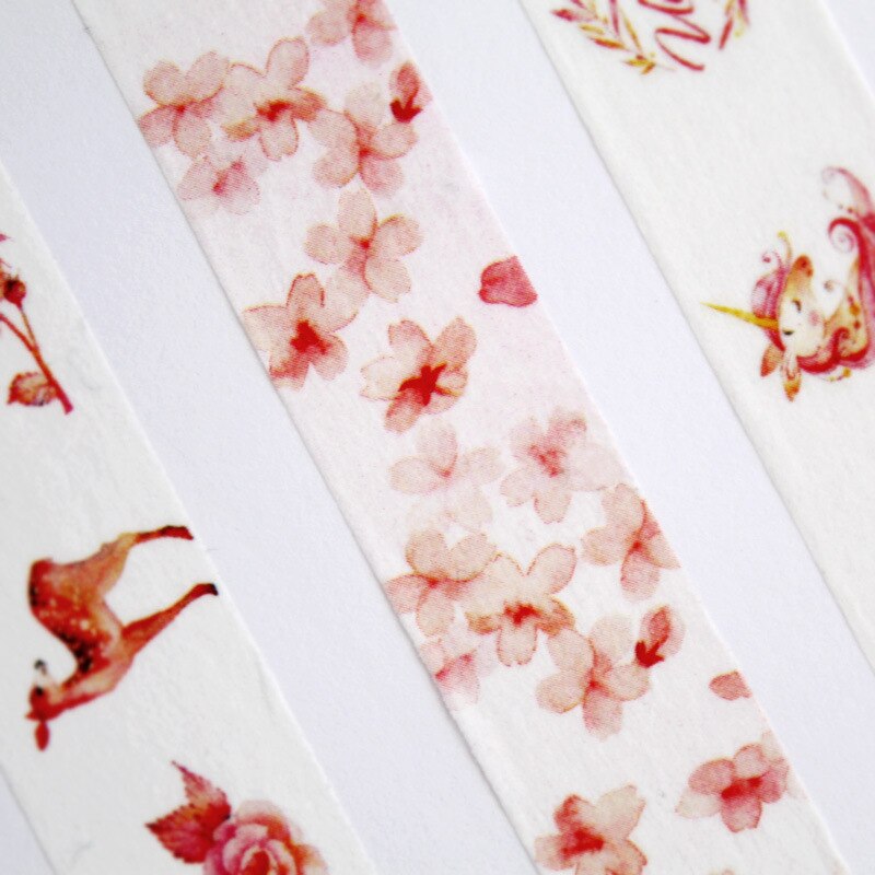 15Mm X 7M Roze Fall Eenhoorn Papier Leuke Washi Tape Japanse Briefpapier Decoratieve Afplakband Stickers Scrapbooking