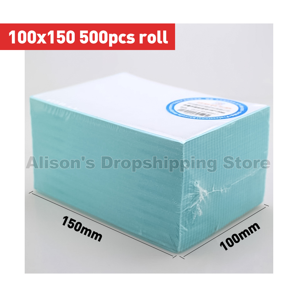 4x6 Thermal Label Printer Roll Paper 100x150mm / 100x100mm Fold Labels Stand for 4inch Logistic Package Label Printer: green