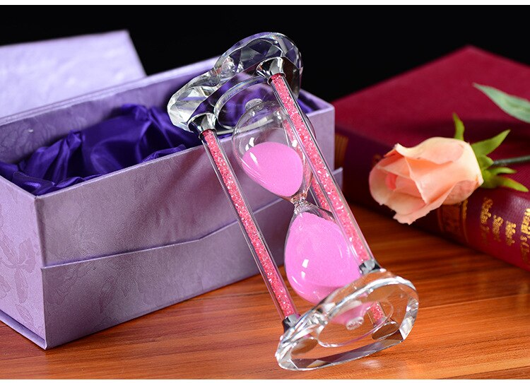 15/30 Minute coeur cristal verre sablier sablier horloge artisanat décor à la maison anniversaire amour saint valentin Reloj De Arena