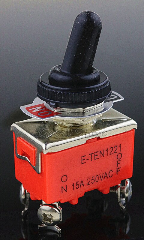 1 stk e-ten 1221 15a 250 vac 4 pin on-off vippekontakt vippekontakt strømafbryder mikrokontakt orange: E-ten 1221 og kap