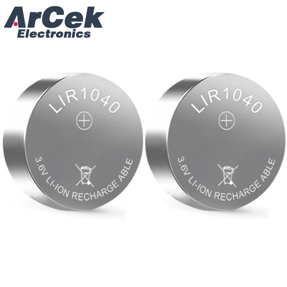2PCS LIR1040 Rechargeable Lithium Button Battery LIR 1040 3.6V 35mAh for TWS Bluetooth Headset Earphone Coin Cell Batteries