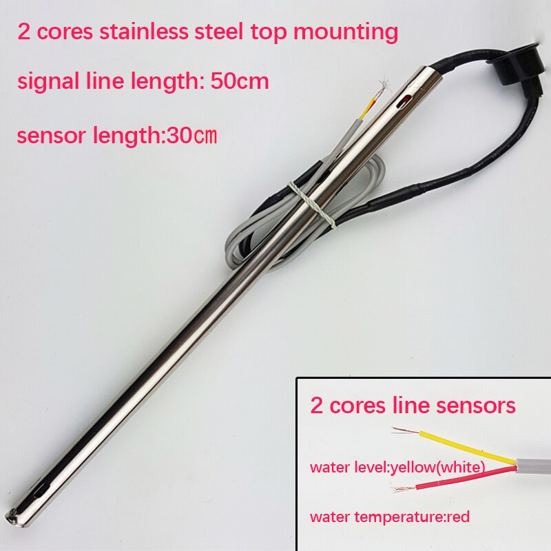 solar energy heater temperature water level sensor 30cm 2 core stainless steel side mounting water heater tank tube probe CGQ6