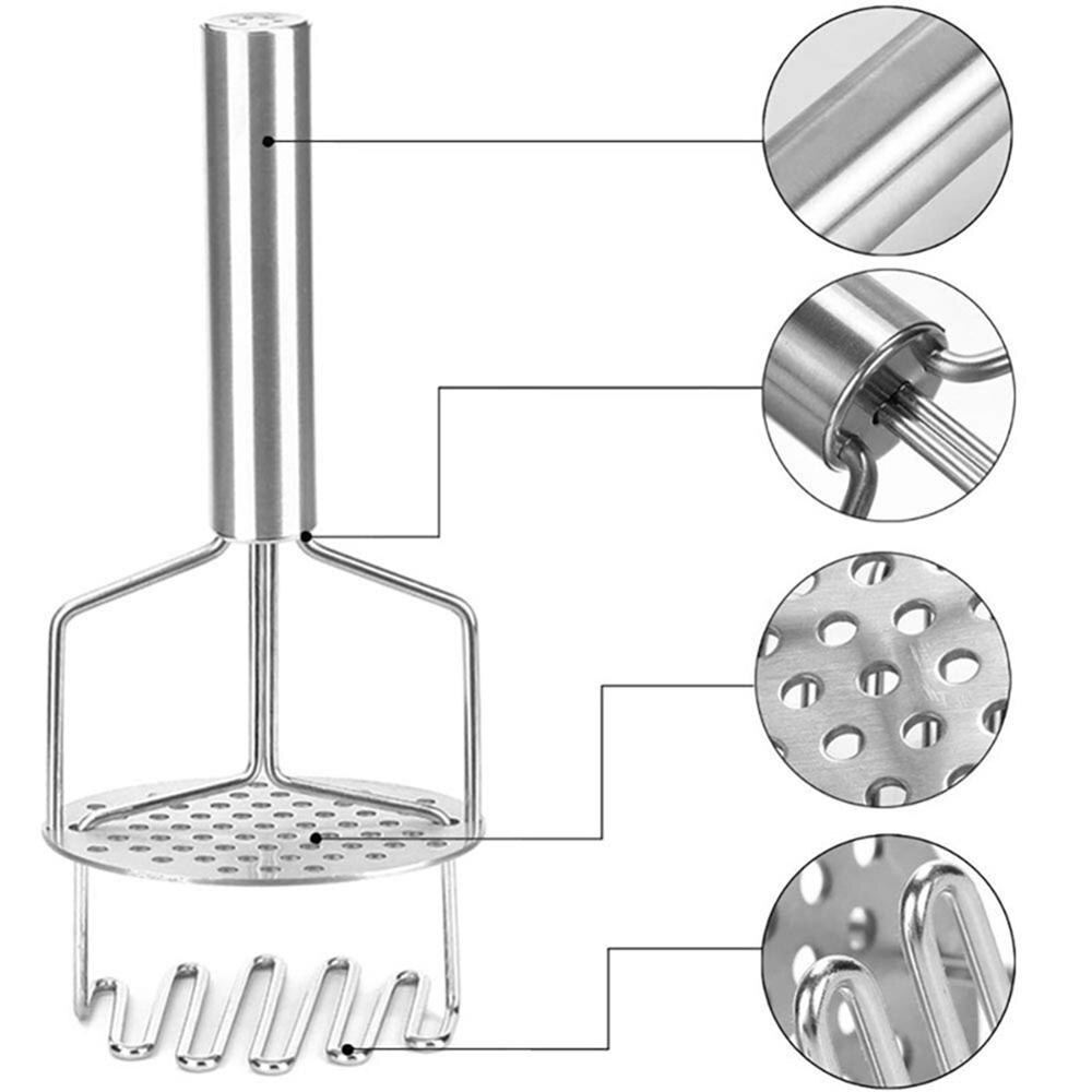 Style Stainless Steel Potato Masher / Pusher Smooth Mashed Potatoes Fruit Vegetable Tools Press Crusher