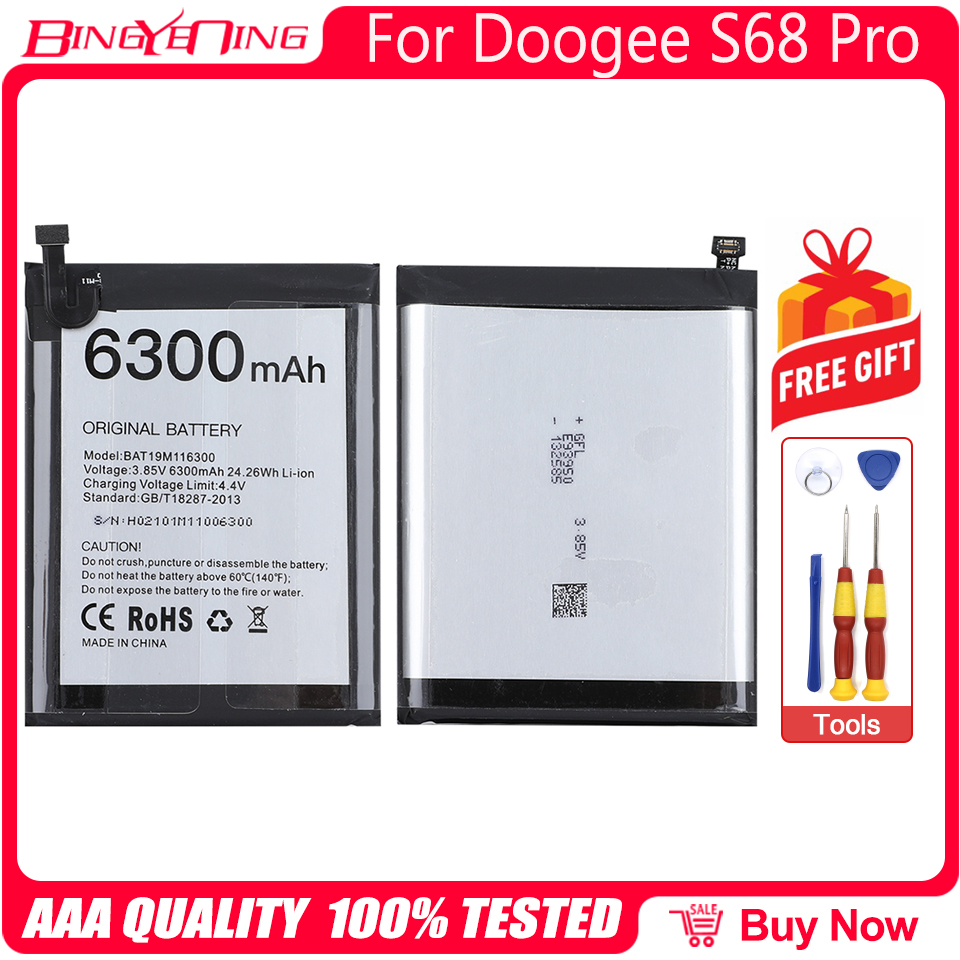 Originele BAT19M116300 Batterij 6300Mah Voor Doogee S68 Pro Mobiele Telefoon Bateria